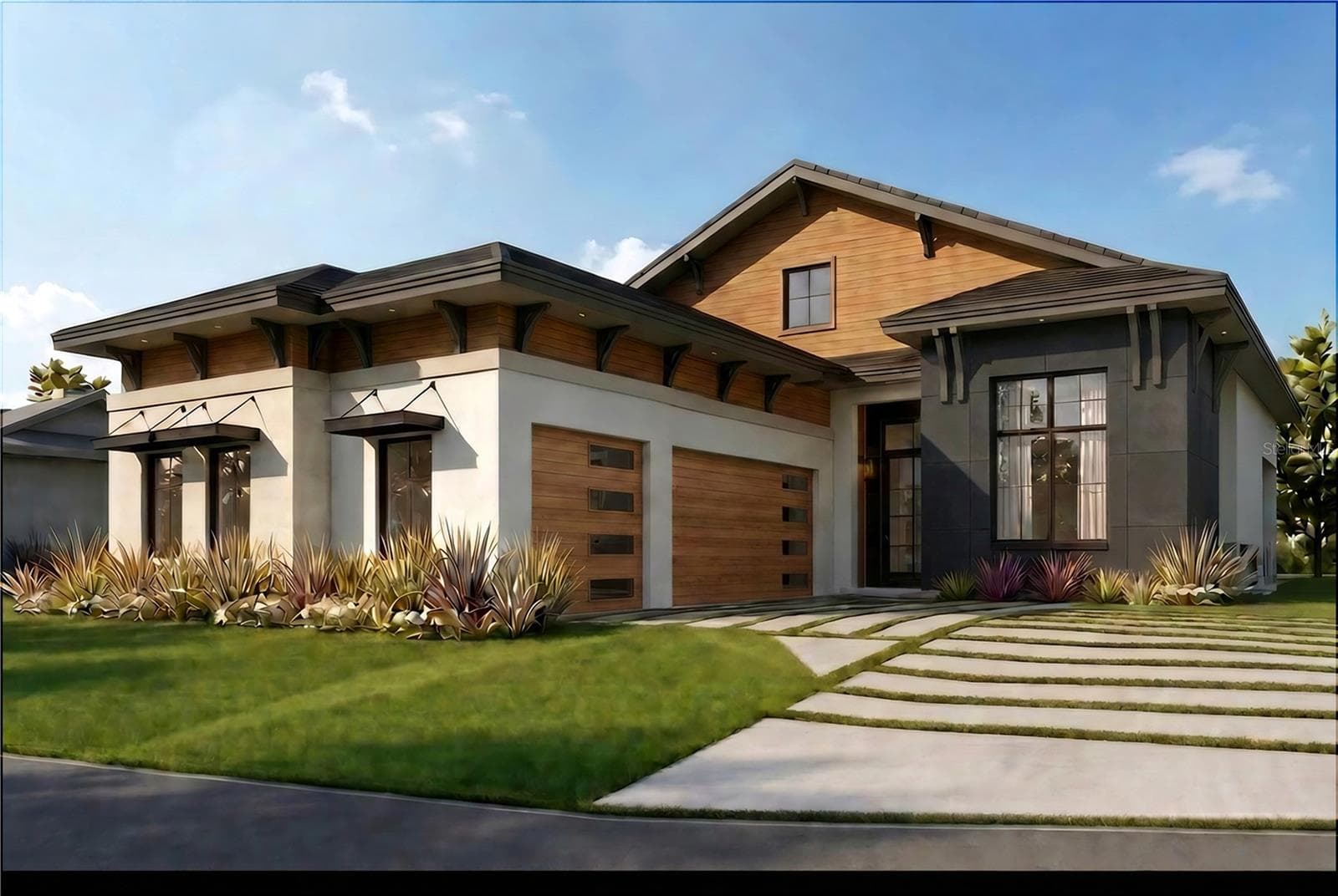 Front Exterior Architectural Rendering — 10138 Chiltern Garden Drive, Orlando, Florida